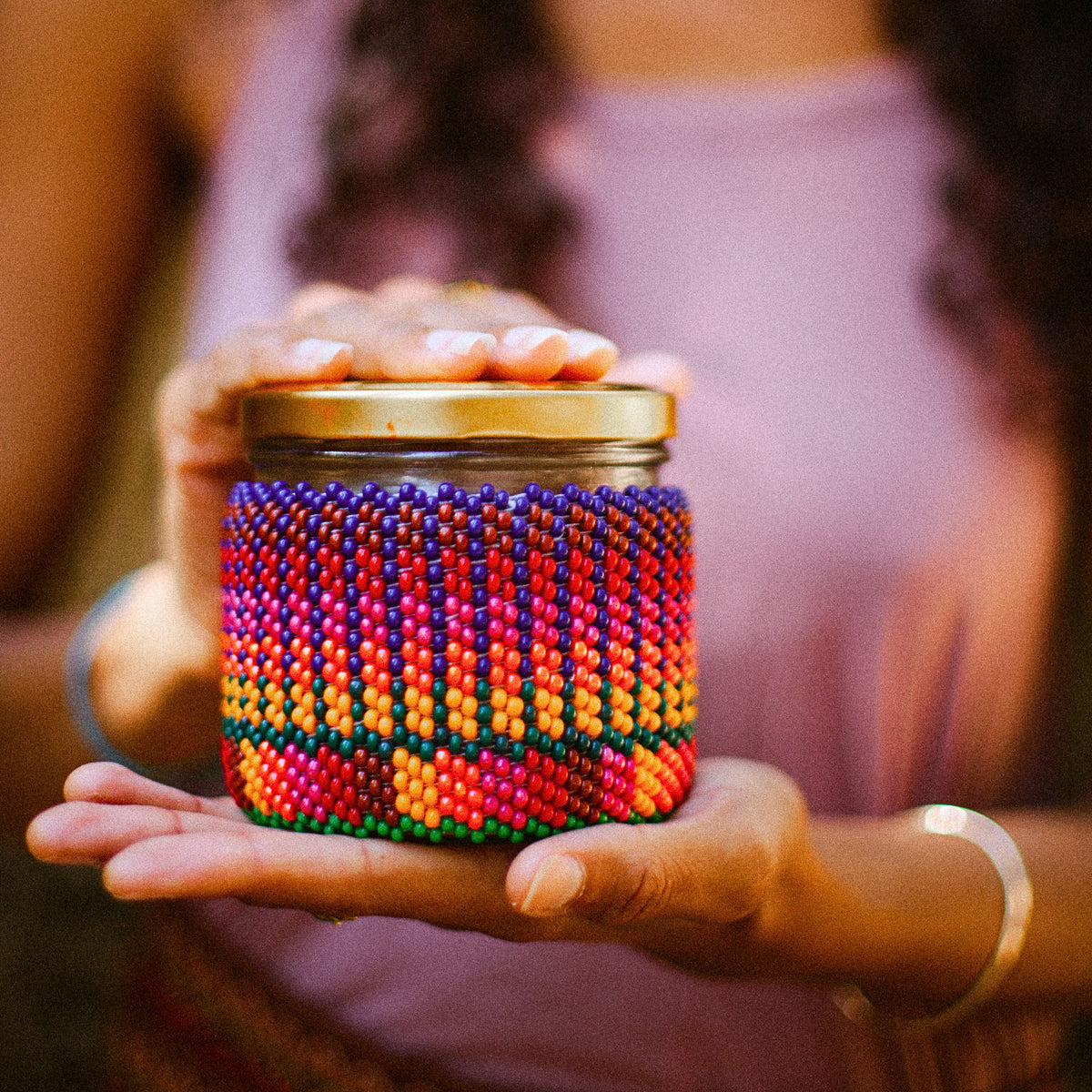 Beaded Medicine Jar