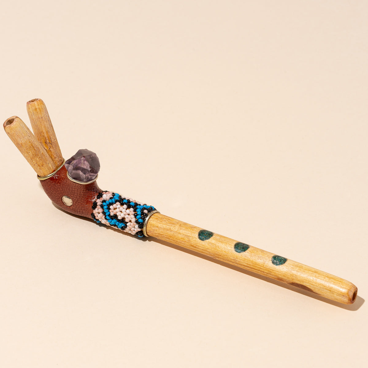 Double Nostril Shipibo Palo Santo Tepi