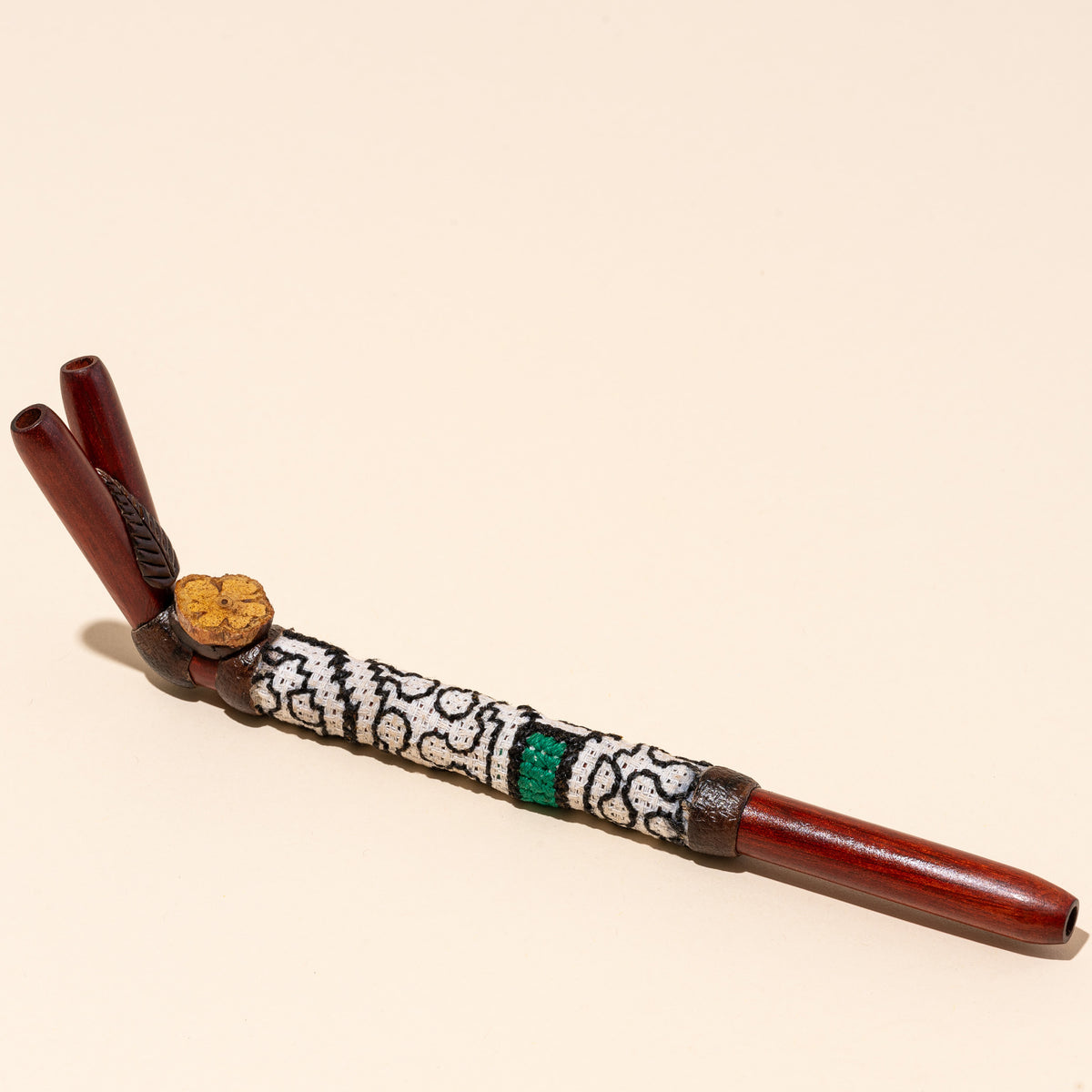 Double Nostril Shipibo Rosewood Tepi